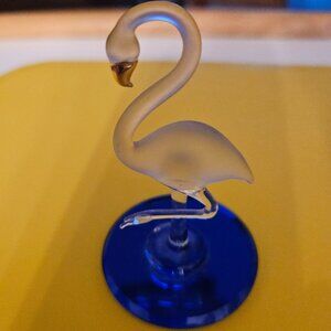vintage glass baron glass flamingo figurine